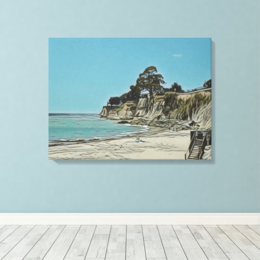 Capitola Beach Canvas Print (Insitu (Houten vloer))