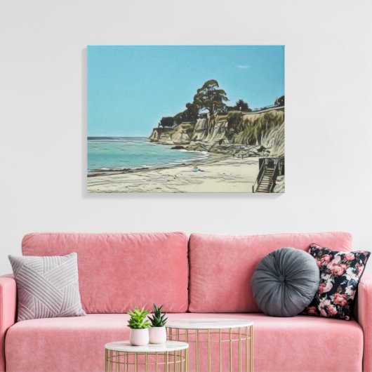 Capitola Beach Canvas Print (Insitu (Woonkamer))