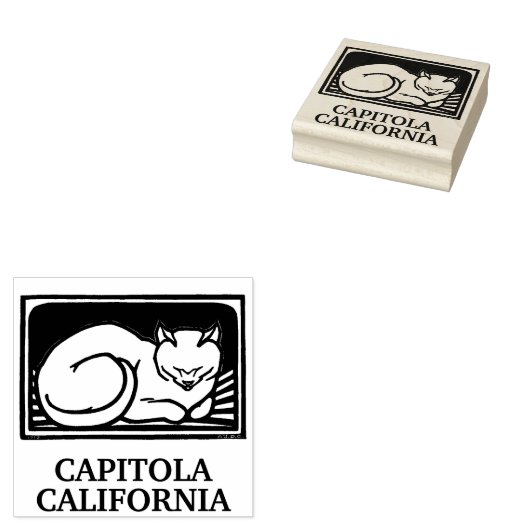 Capitola California kat  kunst Rubberstempel (Gestempeld)