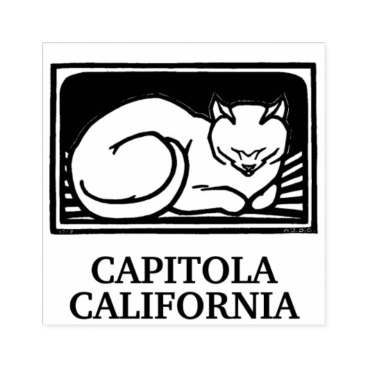 Capitola California kat kunst Rubberstempel (Afrduk)