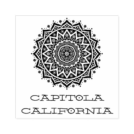 Capitola California mandala Rubberstempel (Afrduk)