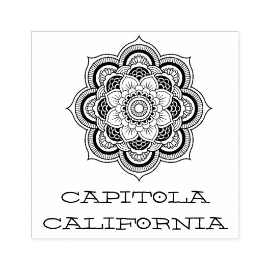Capitola California Mandala Rubberstempel (Afrduk)