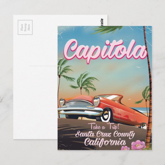 Capitola California Vintage-poster Briefkaart (Voorkant / Achterkant)