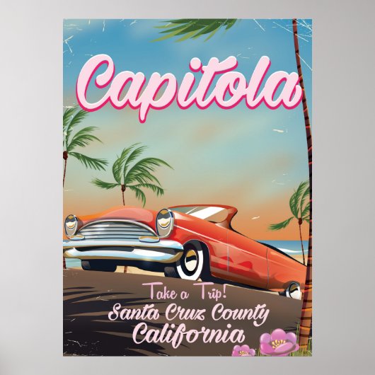 Capitola Californië vintage reisposter Poster (Voorkant)