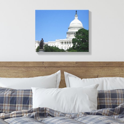 Capitolgebouw in Washington DC Canvas Afdruk (Insitu (Slaapkamer))