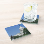 Capitolgebouw in Washington DC Glazen Onderzetter (Schuin)