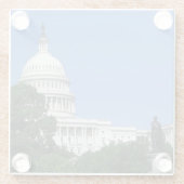 Capitolgebouw in Washington DC Glazen Onderzetter (Achterkant)