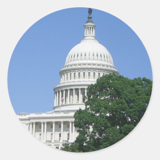 Capitolgebouw in Washington DC Ronde Sticker (Voorkant)