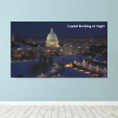Capitolgebouw Verenigde Staten bij nacht Canvas Afdruk (Insitu (Houten vloer))