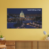 Capitolgebouw Verenigde Staten bij nacht Canvas Afdruk (Insitu (Woonkamer))