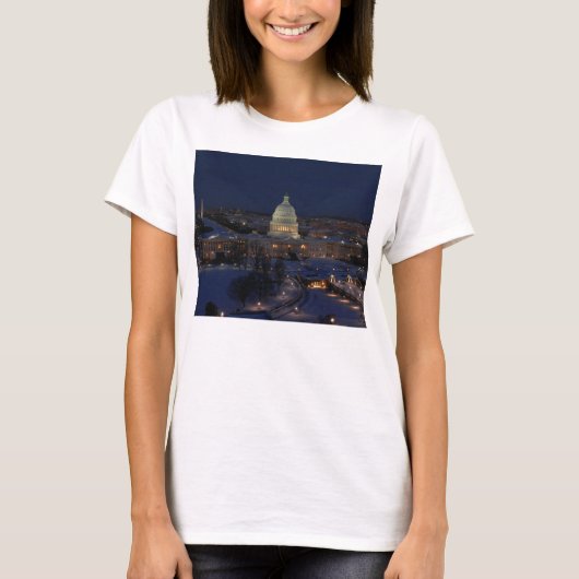 Capitolgebouw Verenigde Staten bij nacht T-shirt (Voorkant)