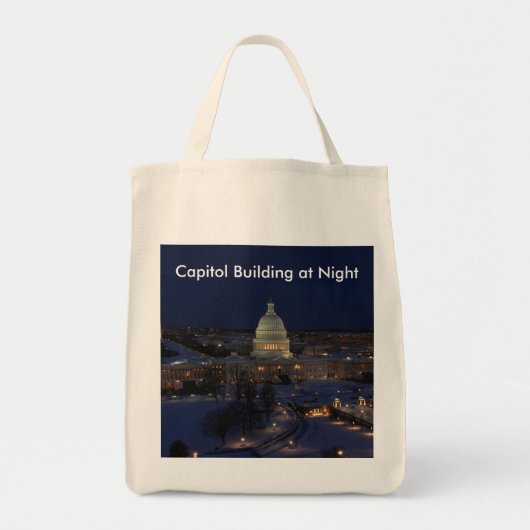 Capitolgebouw Verenigde Staten bij nacht Tote Bag (Voorkant)