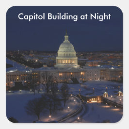 Capitolgebouw Verenigde Staten bij nacht Vierkante Sticker