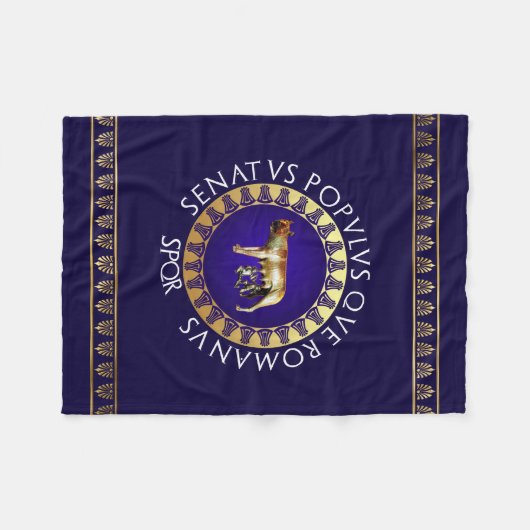 Capitoline Wolf Fleece Deken (Voorkant (Horizontaal))