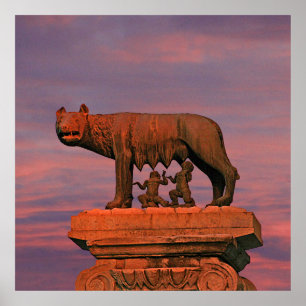 Capitoline Wolf Rome Symbool Mythe Bronzen sculptu Poster