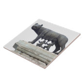 Capitoline Wolf Statue (Zij-wolf zuigt op), Tegeltje (Zijkant)