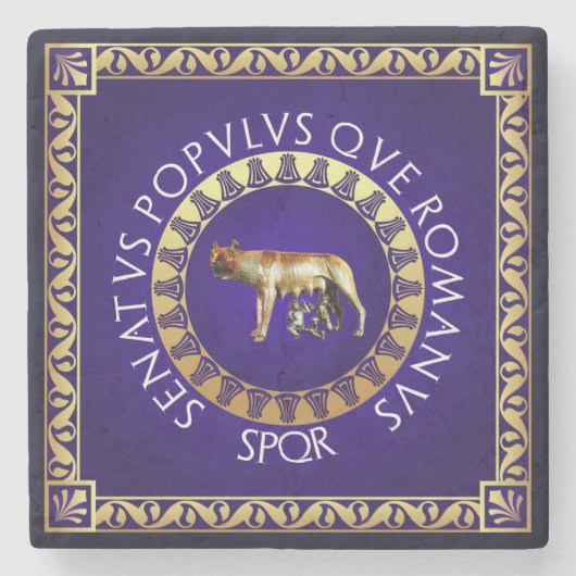 Capitoline Wolf Stenen Onderzetter (Voorkant)