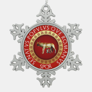 Capitoline Wolf Tin Sneeuwvlok Ornament