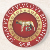 Capitoline Wolf Zandsteen Onderzetter (Voorkant)