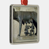 Capitoline zij-Wolf Metalen Ornament (Rechts)