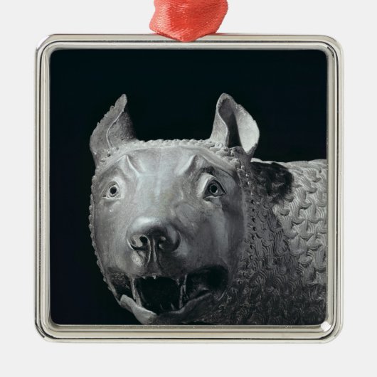 Capitoline zij-Wolf Metalen Ornament (Voorkant)
