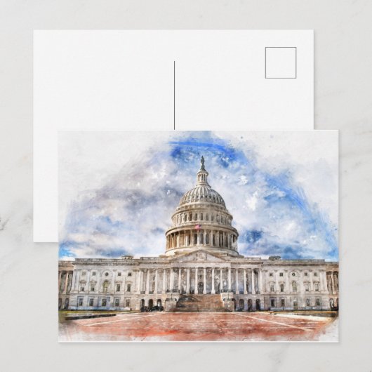 Capitool van de Verenigde Staten dichtbij in Washi Briefkaart (Voorkant / Achterkant)