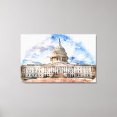 Capitool van de Verenigde Staten dichtbij in Washi Canvas Afdruk (Voorkant)