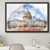 Capitool van de Verenigde Staten dichtbij in Washi Foto Afdruk