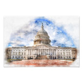 Capitool van de Verenigde Staten dichtbij in Washi Foto Afdruk (Voorkant)