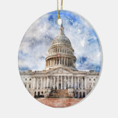 Capitool van de Verenigde Staten dichtbij in Washi Keramisch Ornament (Links)