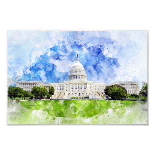 Capitool van de Verenigde Staten in Washington DC Foto Afdruk (Voorkant)