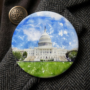 Capitool van de Verenigde Staten in Washington DC  Ronde Button 6,0 Cm