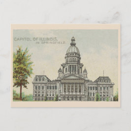Capitool van Illinois, tekening 1889 Briefkaart