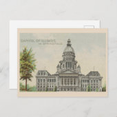  Capitool van Illinois, tekening 1889 Briefkaart (Voorkant / Achterkant)