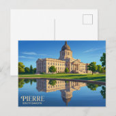 Capitool van South Dakota, VS Briefkaart (Voorkant / Achterkant)