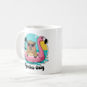 Capivara Estilosa no Verão com Boia Rosa Koffiemok (Voorkant links)