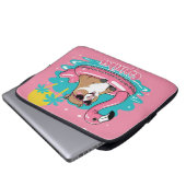 Capivara Estilosa no Verão com Boia Rosa Laptop Sleeve (Voorkant onderkant)