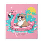 Capivara Estilosa no Verão com Boia Rosa Notitieblok (Voorkant)