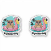 Capivara Estilosa no Verão com Boia Rosa Sticker (Voorkant)