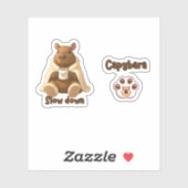 Capivara Relax tomando chá de pantufas Sticker (Vel)