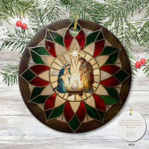 Capiz-Geïnspireerde Kerststal Parol Keramisch Ornament