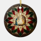 Capiz-Inspired Nativity Parol Keramisch Ornament (Voorkant)