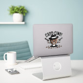 Capo-cino! Dubbel-Pistool Coffee Gangster Sticker (Laptop op bureau)