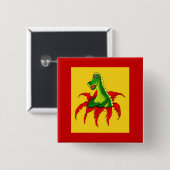 Capo, de kleine draak vierkante button 5,1 cm (Voorkant /achterkant)