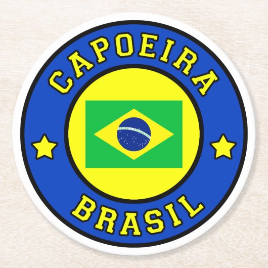 Capoeira Brasil Ronde Kartonnen Onderzetter (Voorkant)