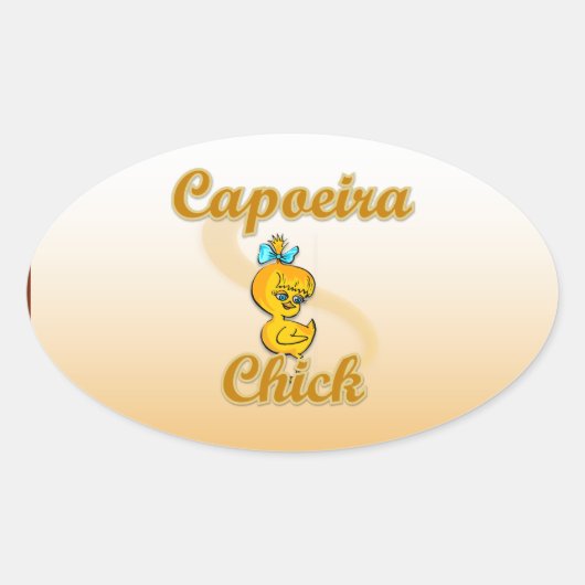 Capoeira Chick Ovale Sticker (Voorkant)