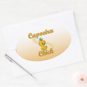 Capoeira Chick Ovale Sticker (Envelop)
