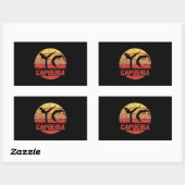 Capoeira Martial Art Sunset Silhouette Rechthoekige Sticker (Vel)