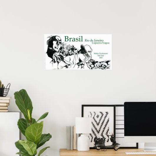 Capoeira Nagoa Brasil Poster (Thuiskantoor)