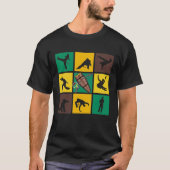 Capoeira Pop Kunst als sportspelers T-shirt (Voorkant)